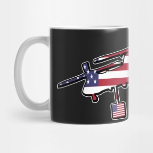 Lifting CH-47 Chinook Helicopter US American Flag Mug